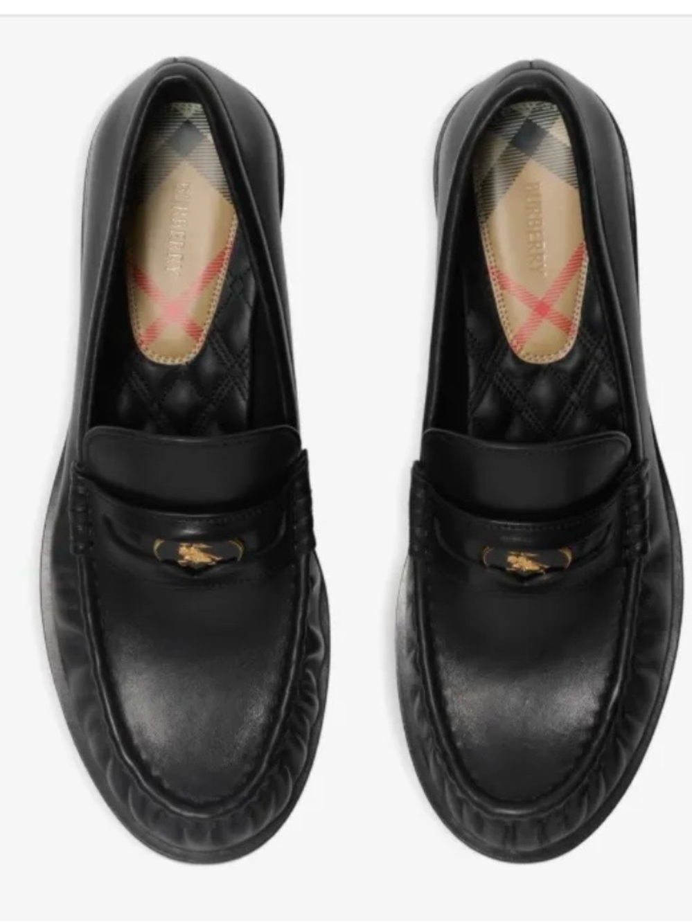 Burberry Cadet Black Leather Equestrian Knight Loafers